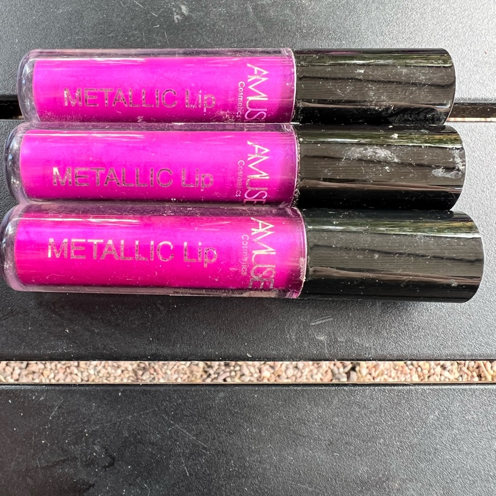 New AMUSE Metallic Liquid Lipstick‎ - Lot of 3: LIP2093- 2x 6 And 1X1 Free GiFT